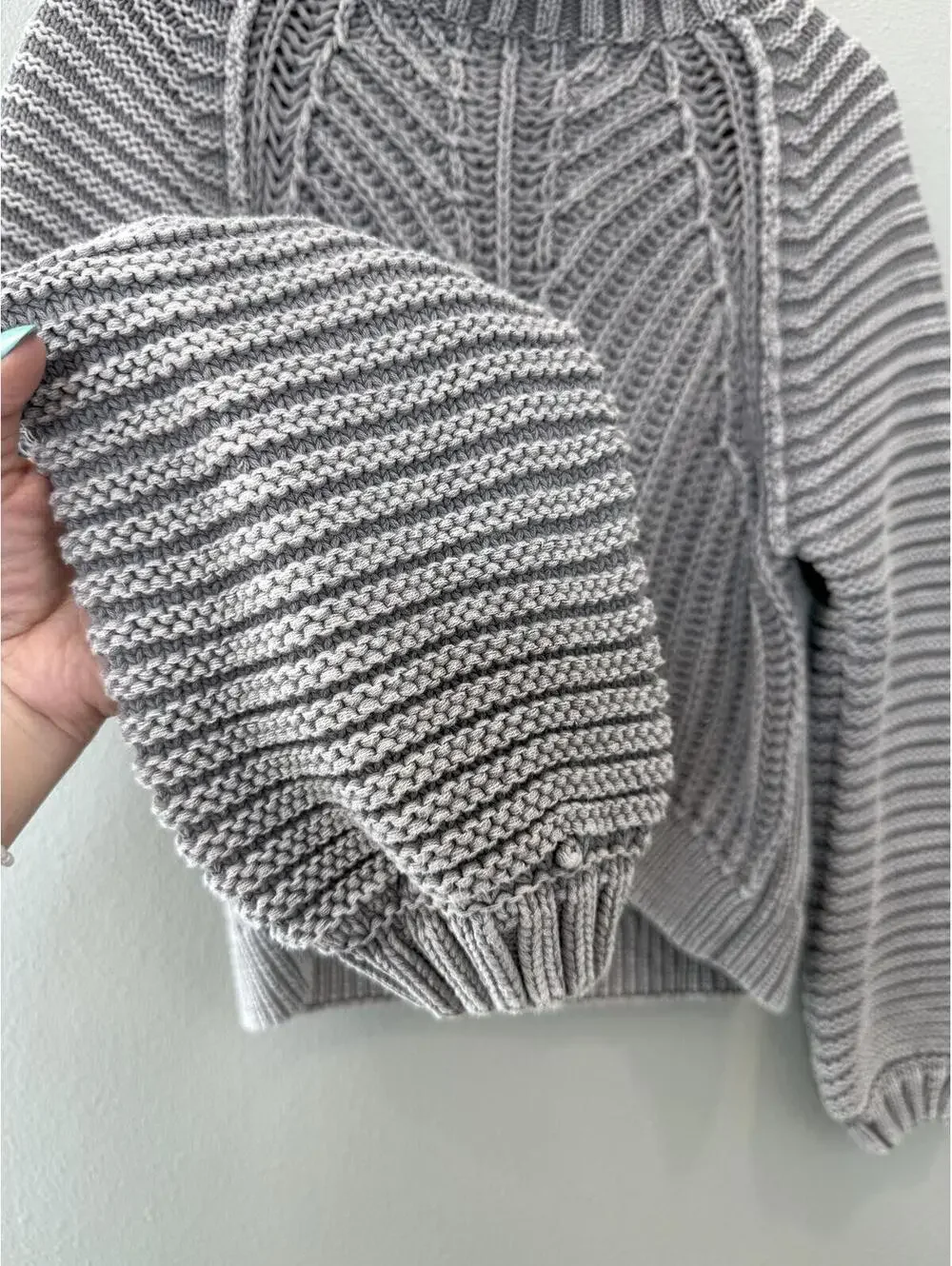 Free People Sweatheart Mock Neck Sweater In Gray - Women's Medium NWOT